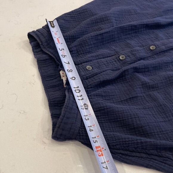 Xirena 100% Organic Cotton Gauze Navy Tegan Skirt with Pockets Size M - Picture 9 of 10